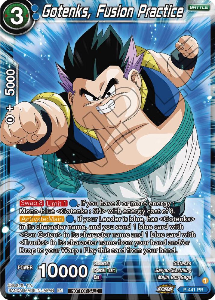 Gotenks, Fusion Practice (Zenkai Series Tournament Pack Vol.2) P-441 card from Tournament Promotion Cards