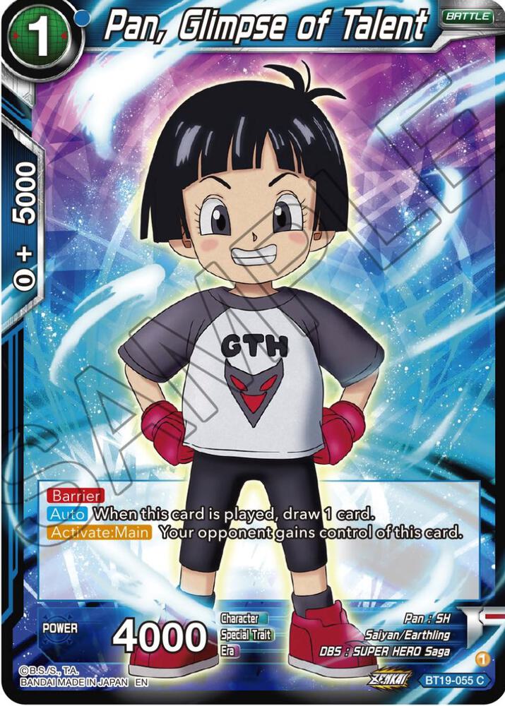 Pan, Glimpse of Talent BT19-055 card from Fighter's Ambition