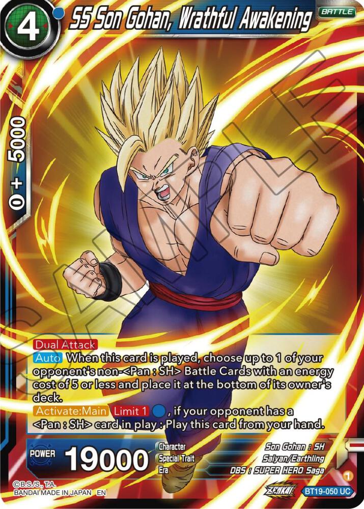 SS Son Gohan, Wrathful Awakening BT19-050 card from Fighter's Ambition