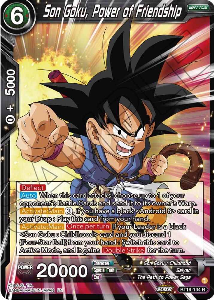Son Goku, Power of Friendship BT19-134 card from Fighter's Ambition