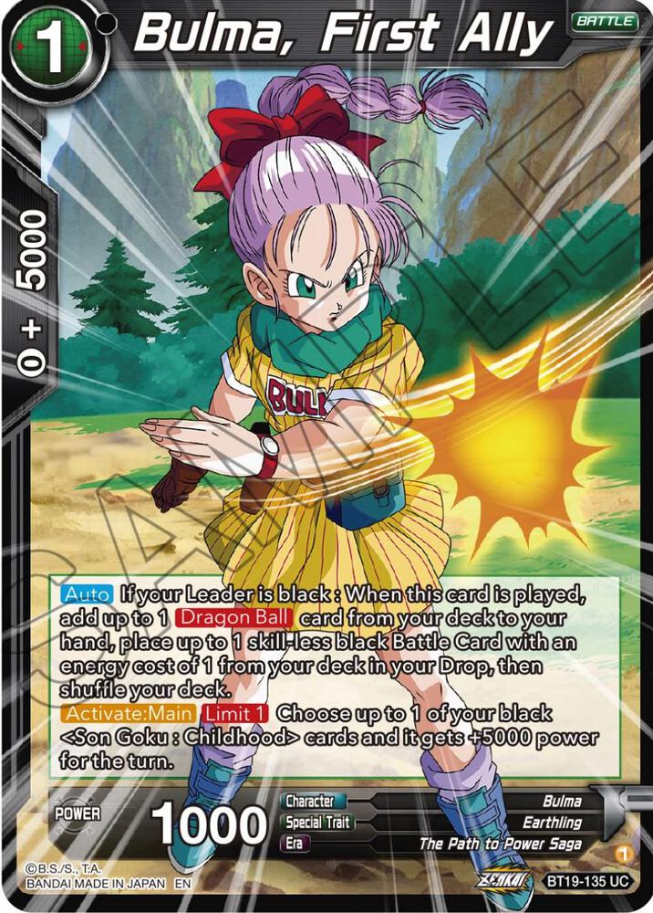 Bulma, First Ally BT19-135 card from Fighter's Ambition
