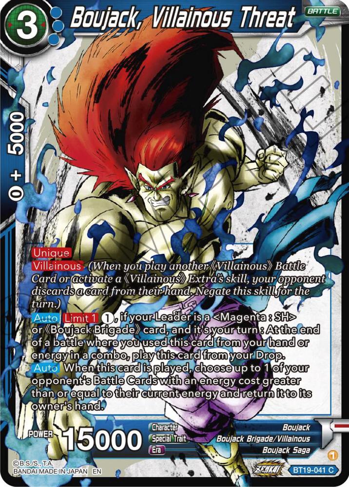 Boujack, Villainous threat BT19-041 card from Fighter's Ambition