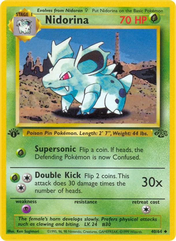 Nidorina 40/64 card from Jungle