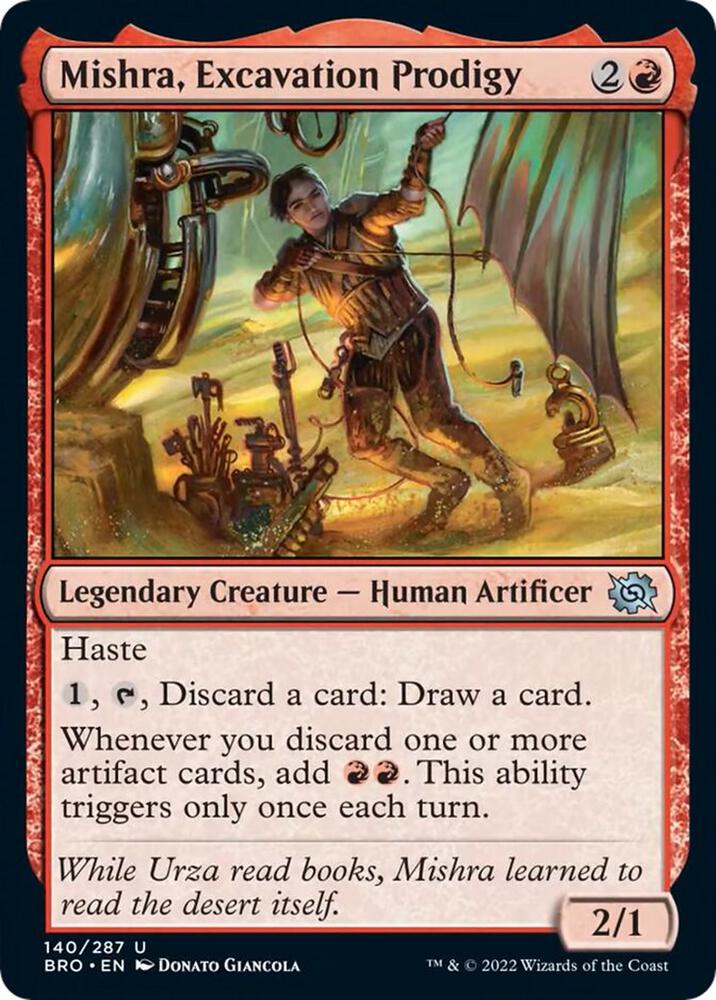 Mishra, Excavation Prodigy 140 card from The Brothers' War