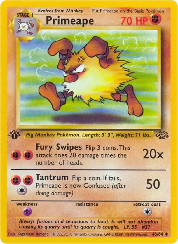 Primeape 43/64 card from Jungle