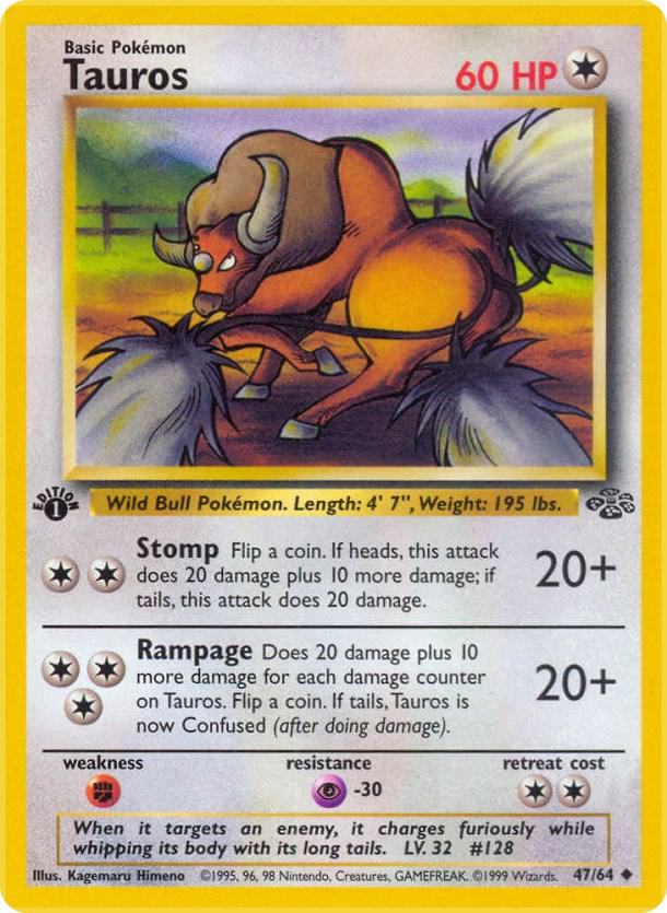 Tauros 47/64 card from Jungle