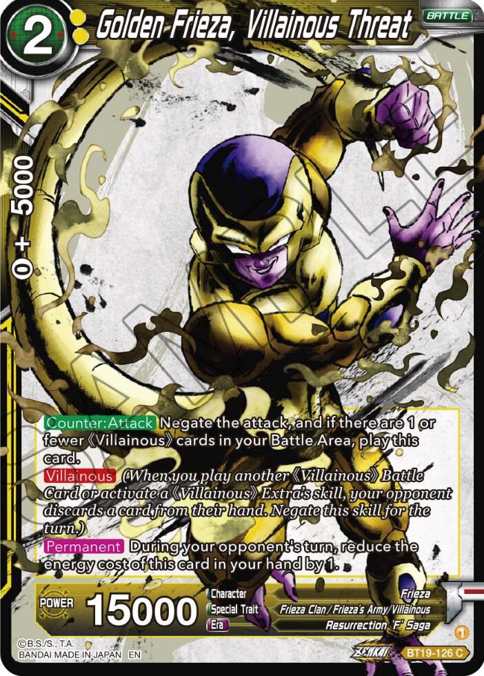 Golden Frieza, Villainous Threat BT19-126 card from Fighter's Ambition