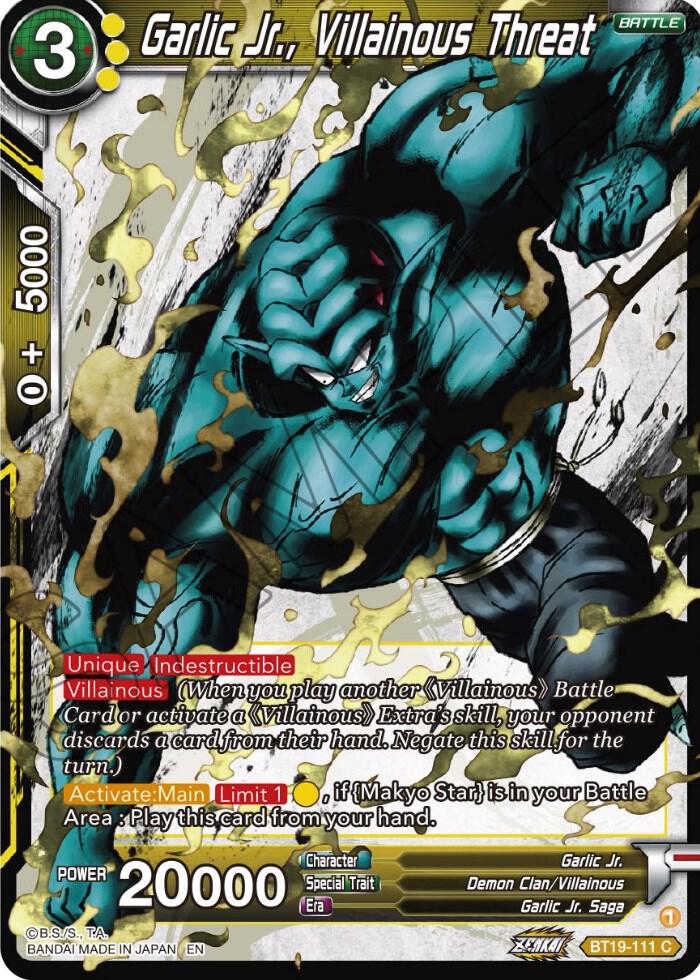 Garlic Jr., Villainous Threat BT19-111 card from Fighter's Ambition