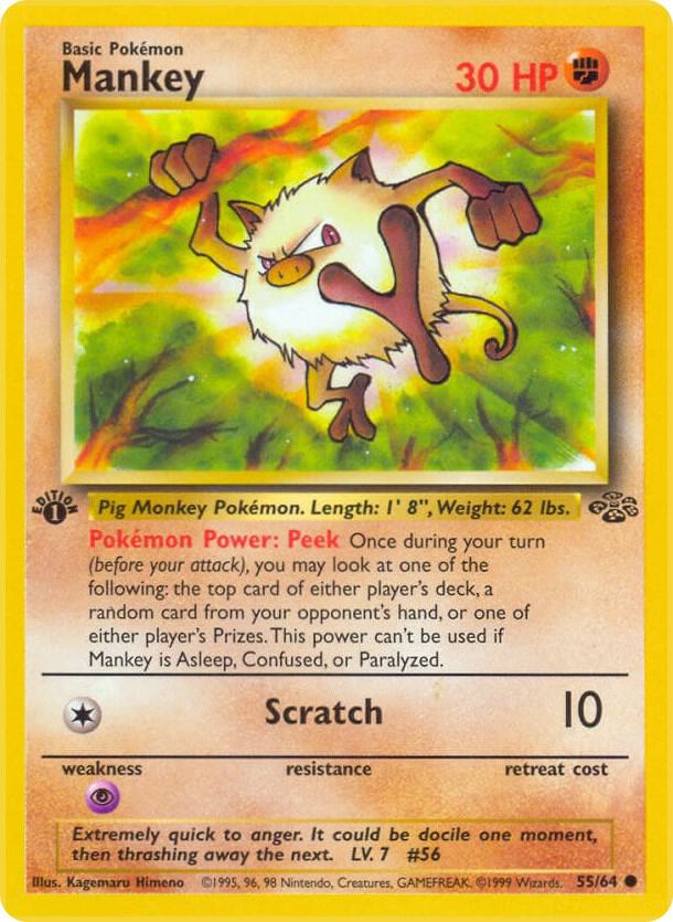 Mankey 55/64 card from Jungle