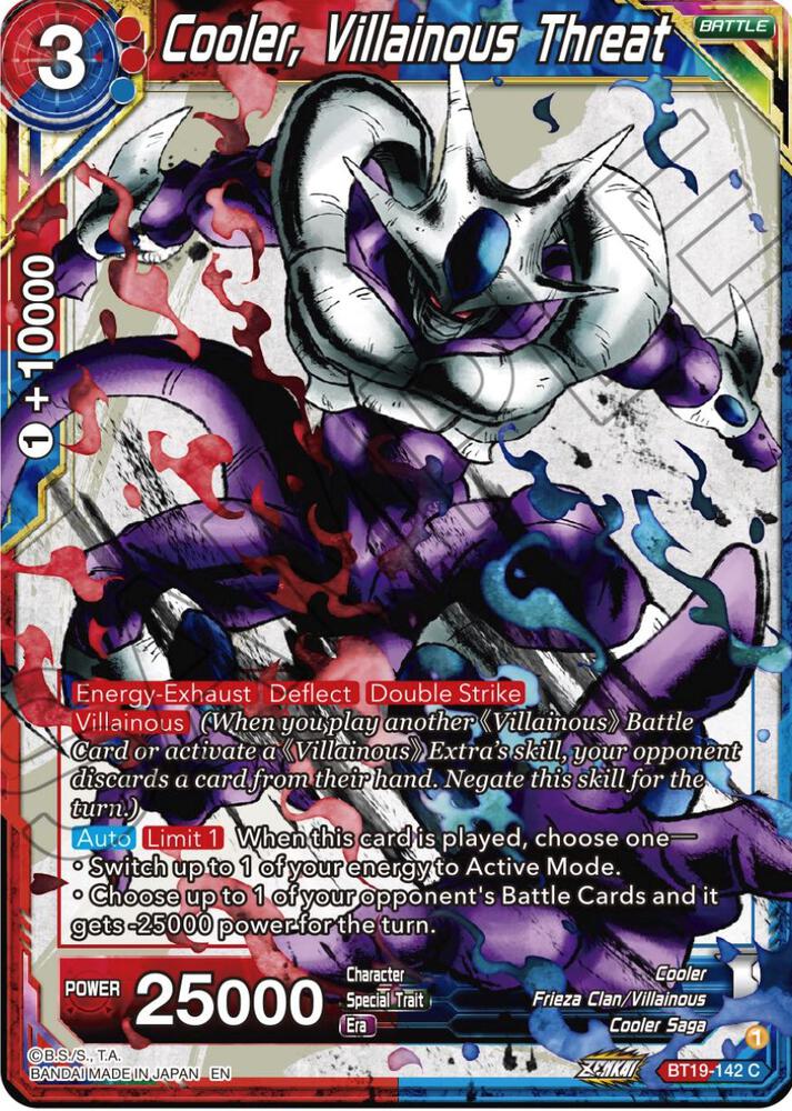 Cooler, Villainous Threat BT19-142 card from Fighter's Ambition