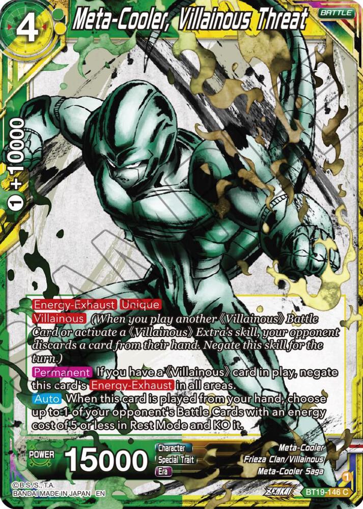 Meta-Cooler, Villainous Threat BT19-146 card from Fighter's Ambition
