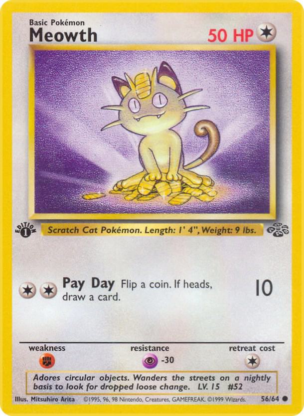 Meowth 56/64 card from Jungle