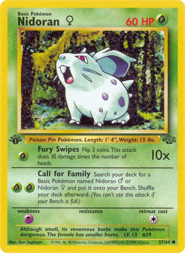 Nidoran F 57/64 card from Jungle