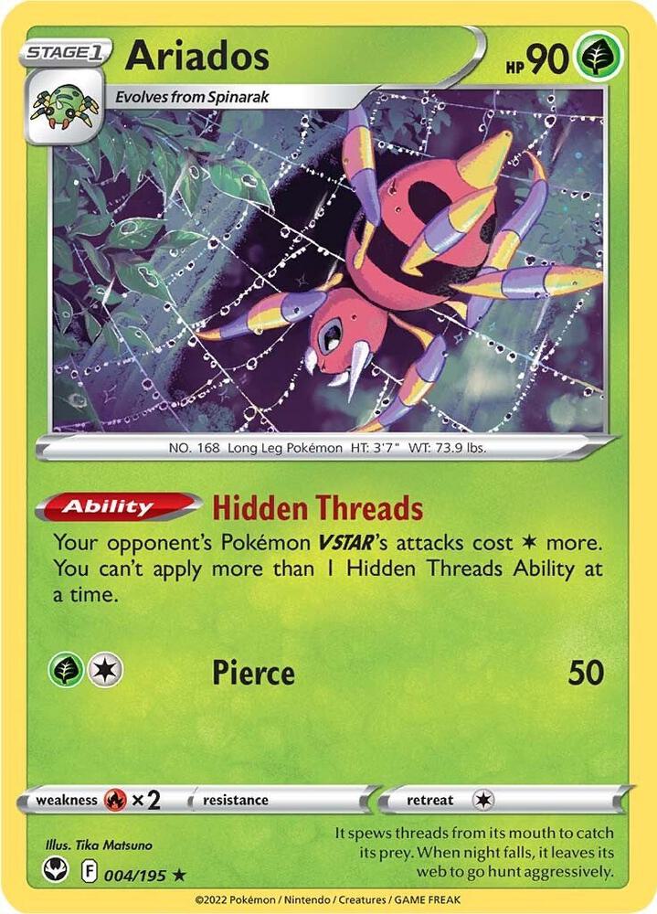 Ariados 004/195 card from SWSH12: Silver Tempest