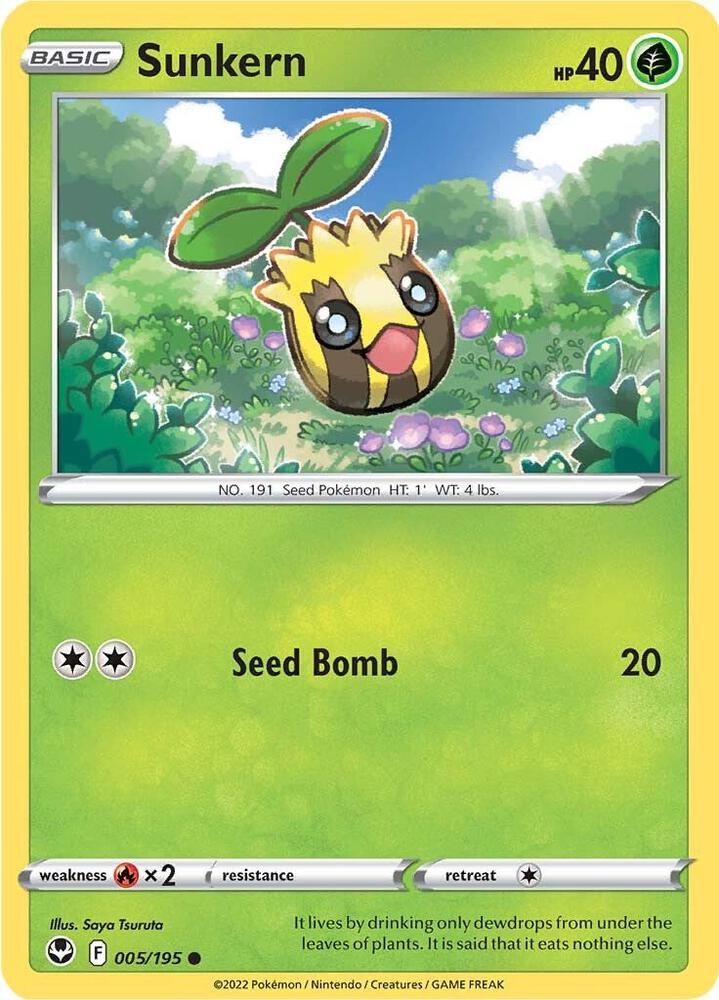 Sunkern 005/195 card from SWSH12: Silver Tempest