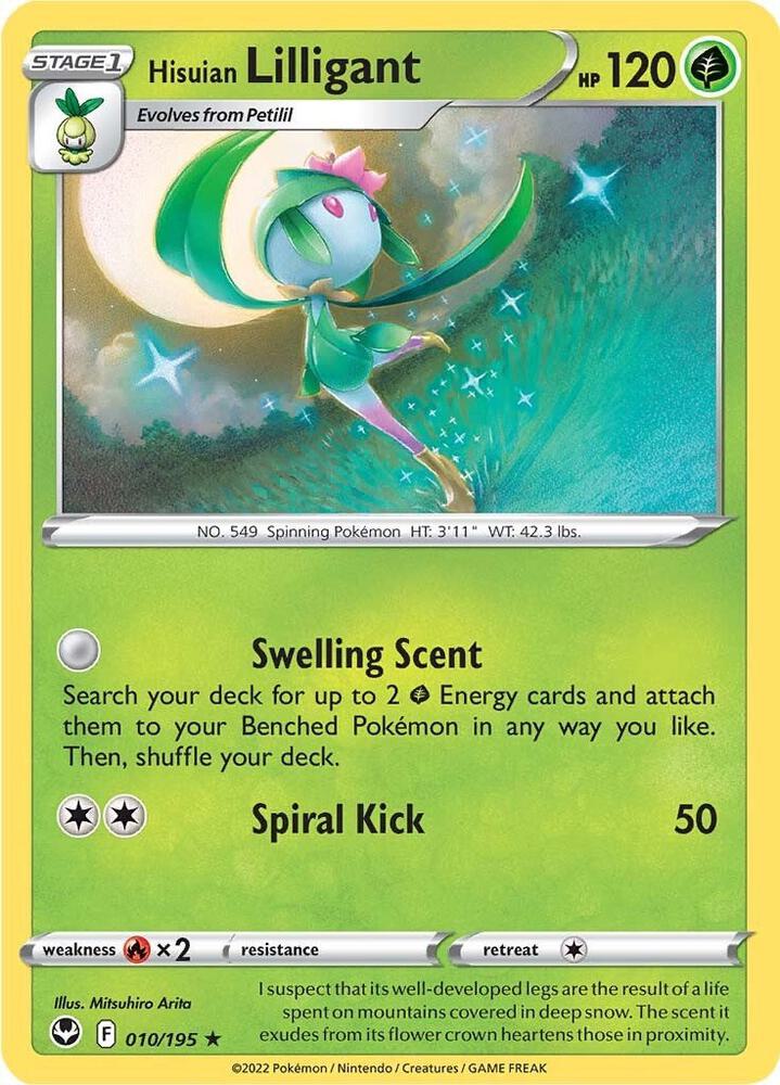 Hisuian Lilligant 010/195 card from SWSH12: Silver Tempest
