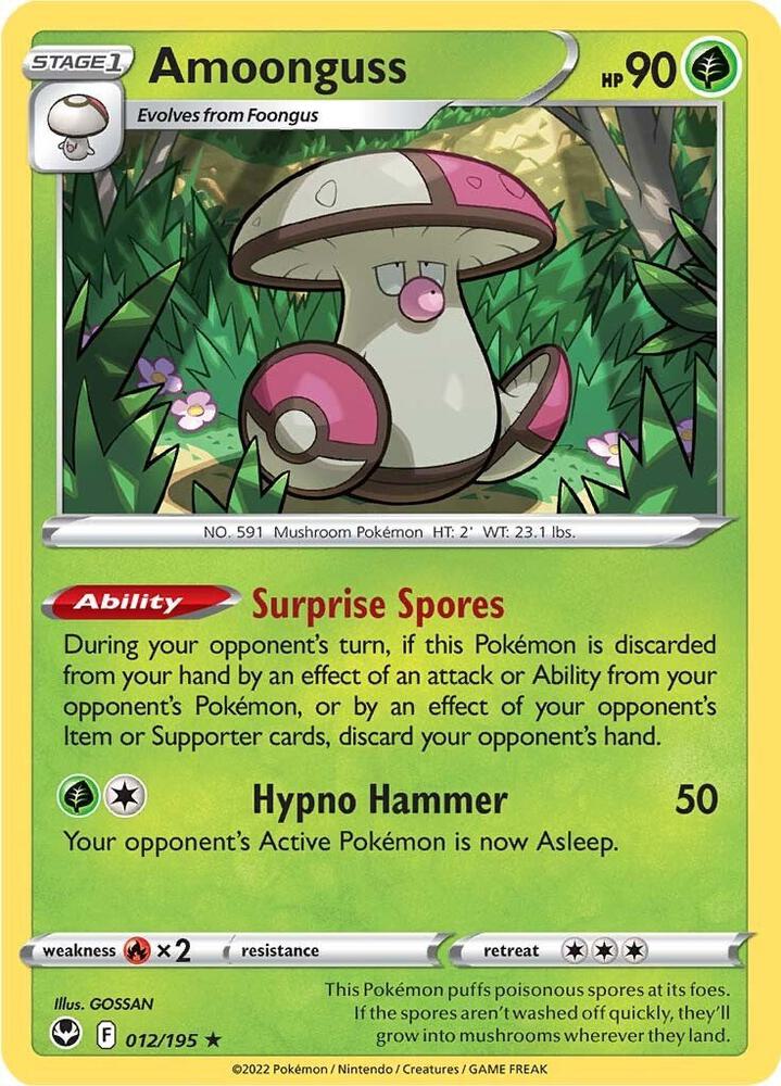 Amoonguss 012/195 card from SWSH12: Silver Tempest