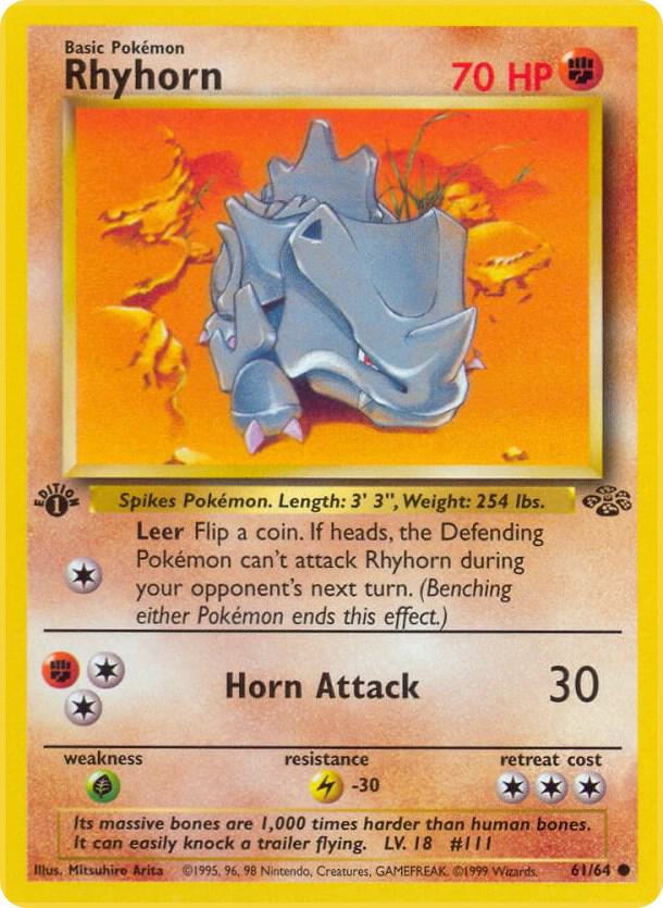 Rhyhorn 61/64 card from Jungle