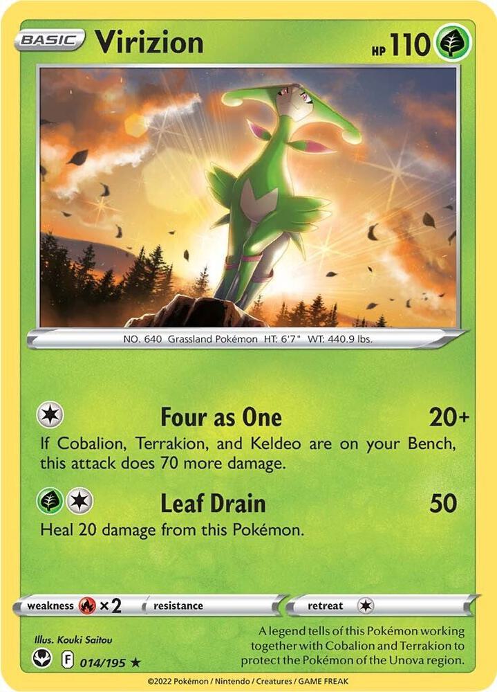 Virizion 014/195 card from SWSH12: Silver Tempest