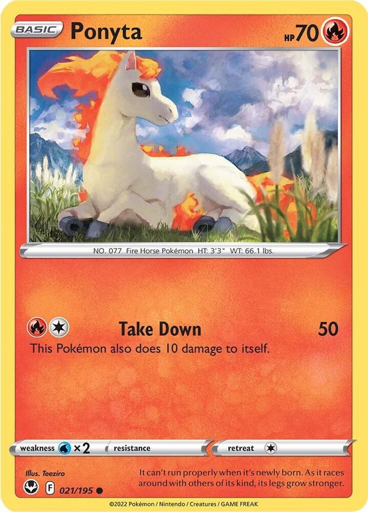Ponyta 021/195 card from SWSH12: Silver Tempest