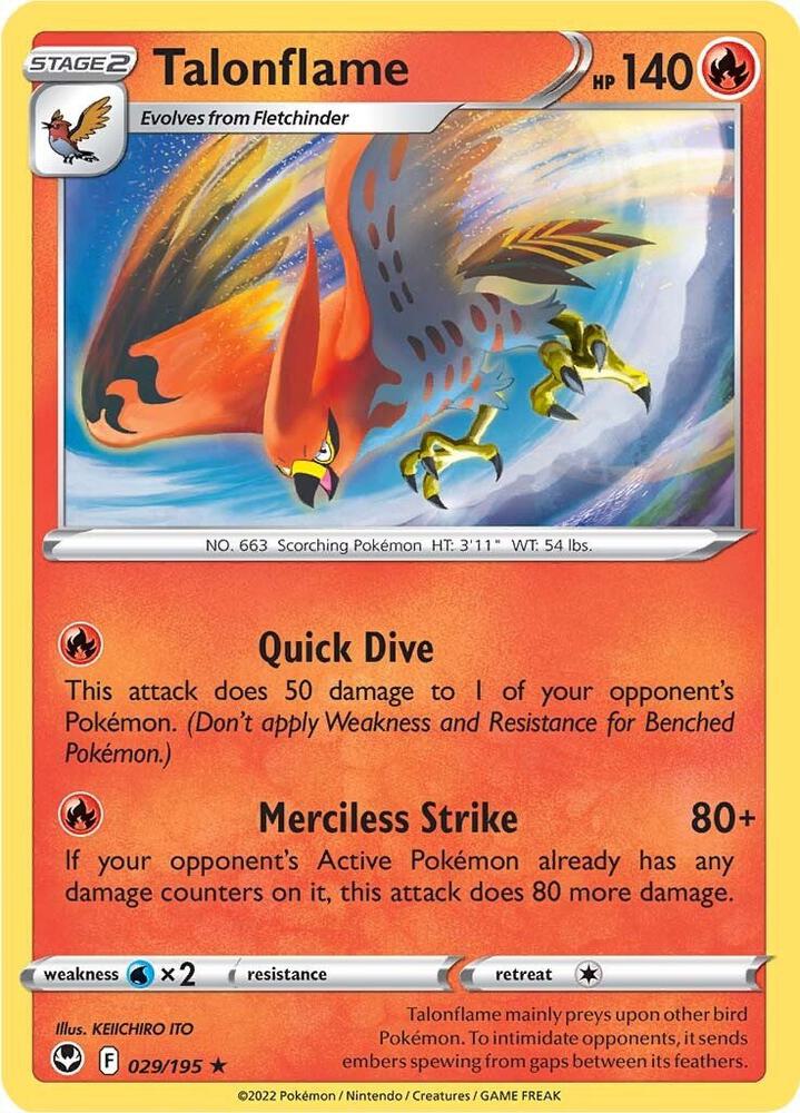 Talonflame 029/195 card from SWSH12: Silver Tempest