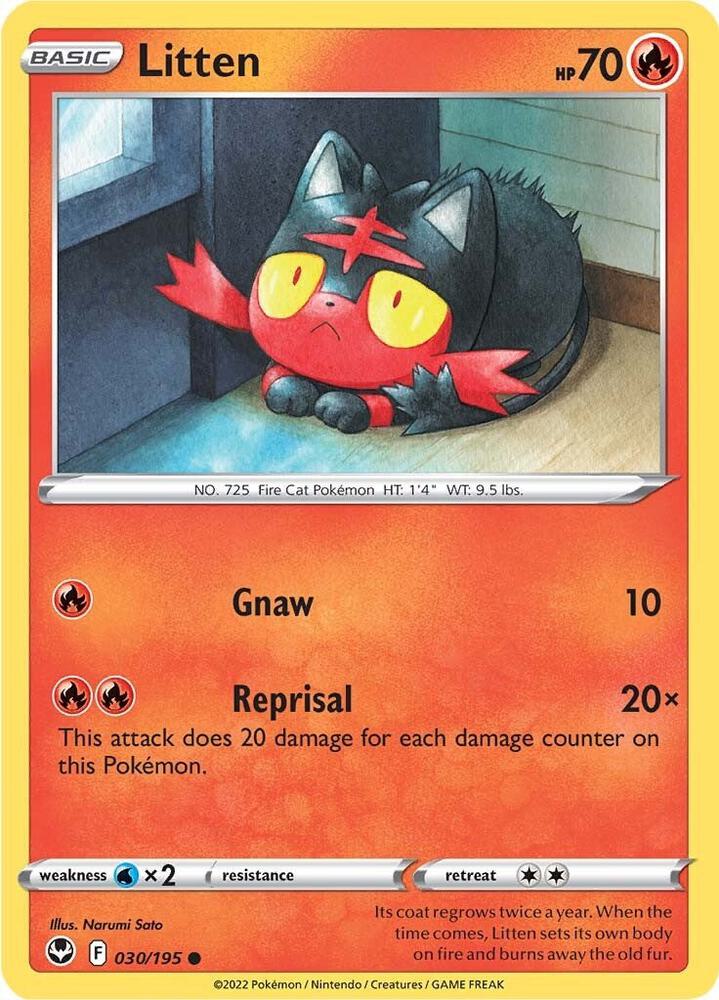 Litten 030/195 card from SWSH12: Silver Tempest