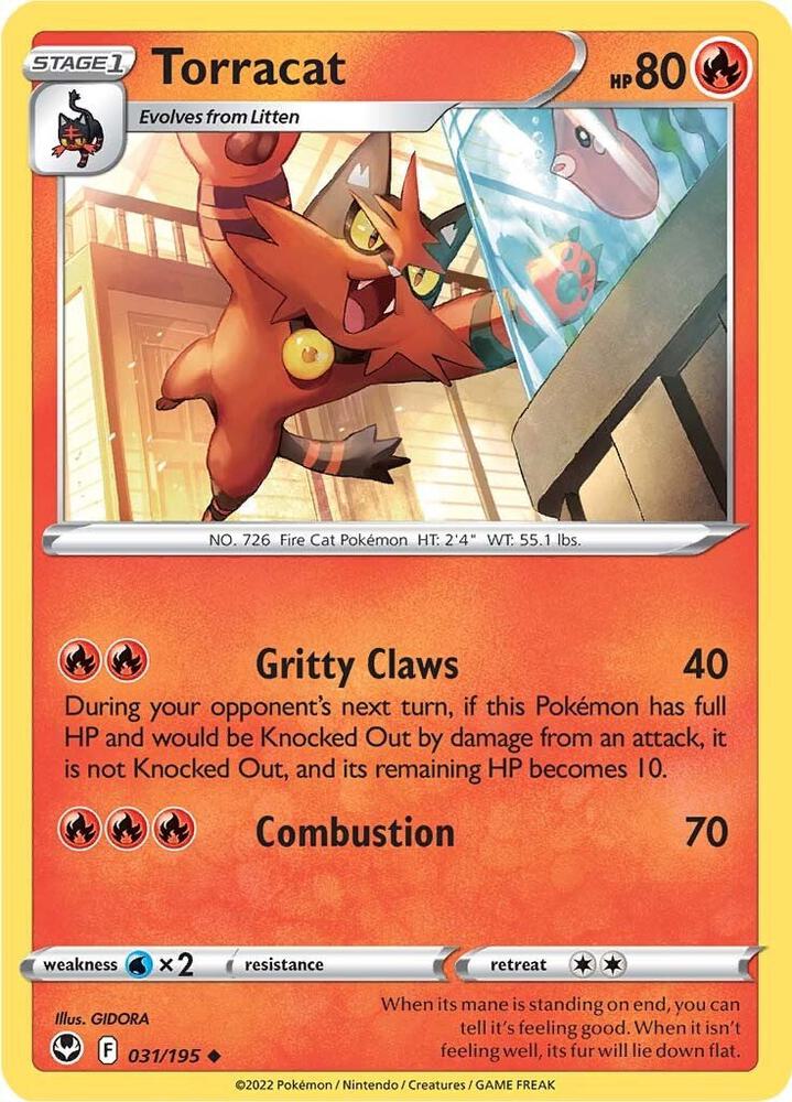 Torracat 031/195 card from SWSH12: Silver Tempest