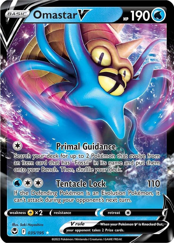 Omastar V 035/195 card from SWSH12: Silver Tempest