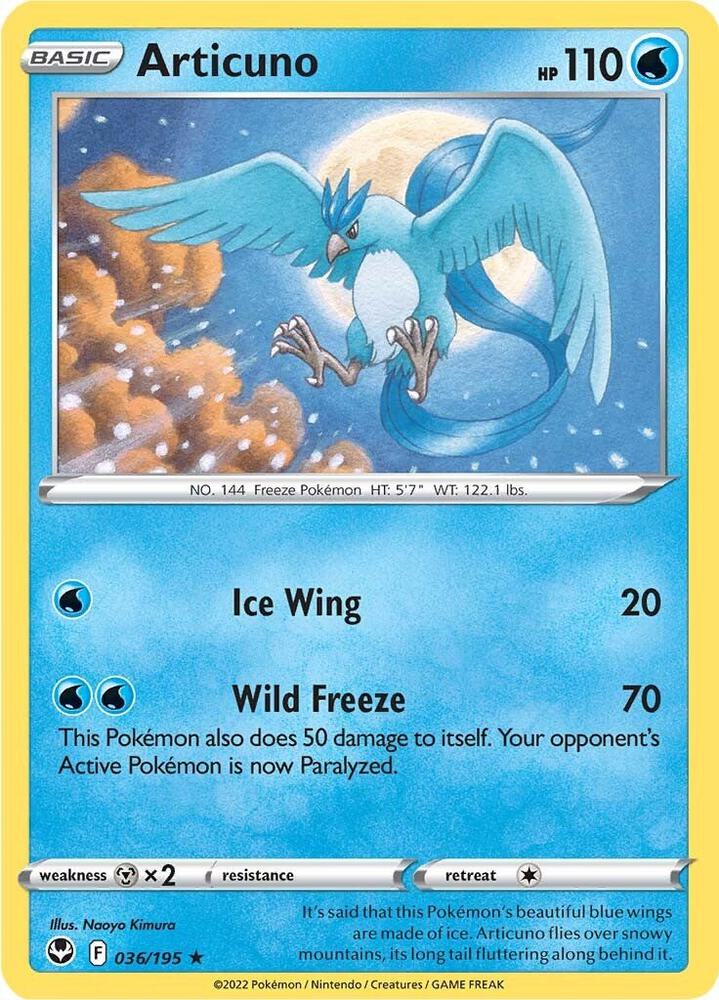 Articuno 036/195 card from SWSH12: Silver Tempest