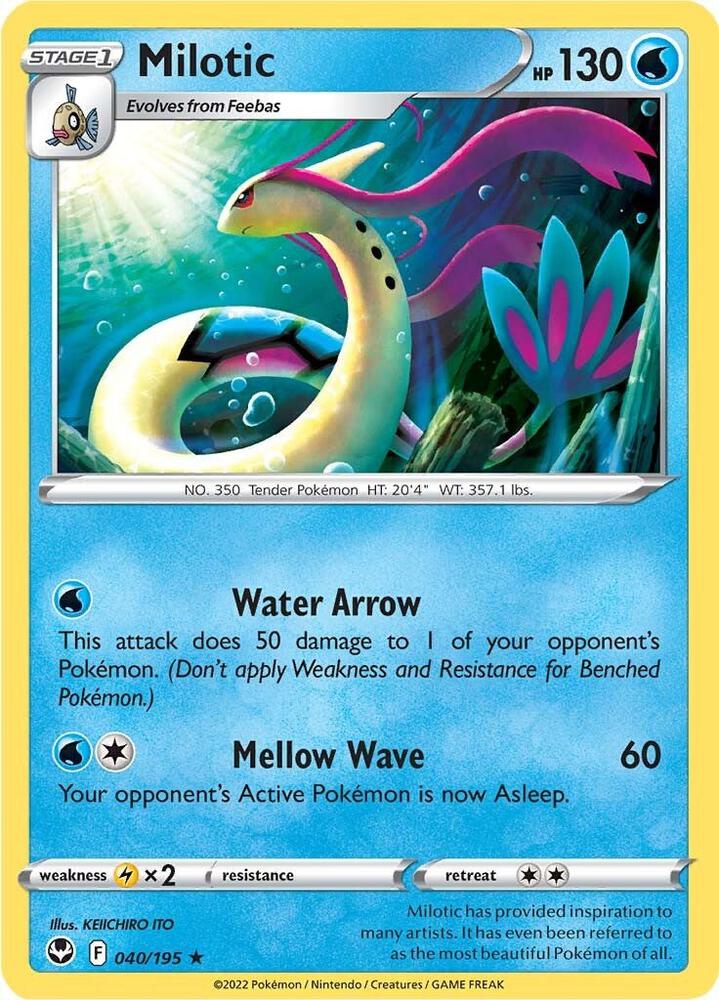 Milotic 040/195 card from SWSH12: Silver Tempest