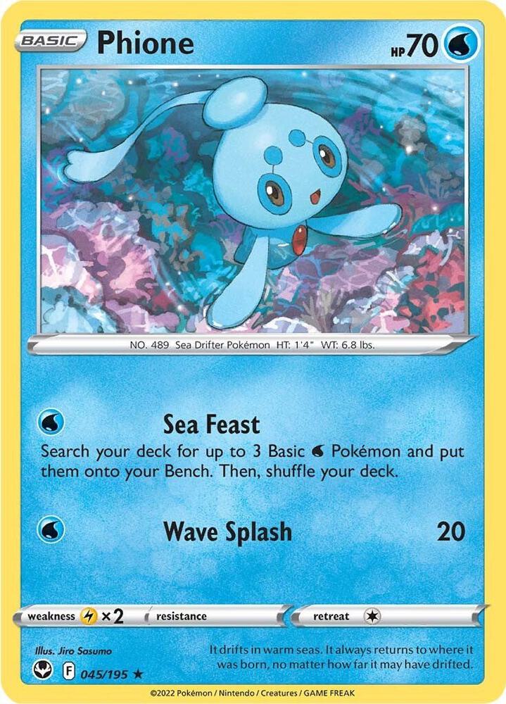 Phione 045/195 card from SWSH12: Silver Tempest