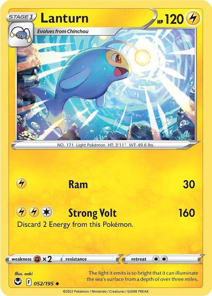 Lanturn 052/195 card from SWSH12: Silver Tempest