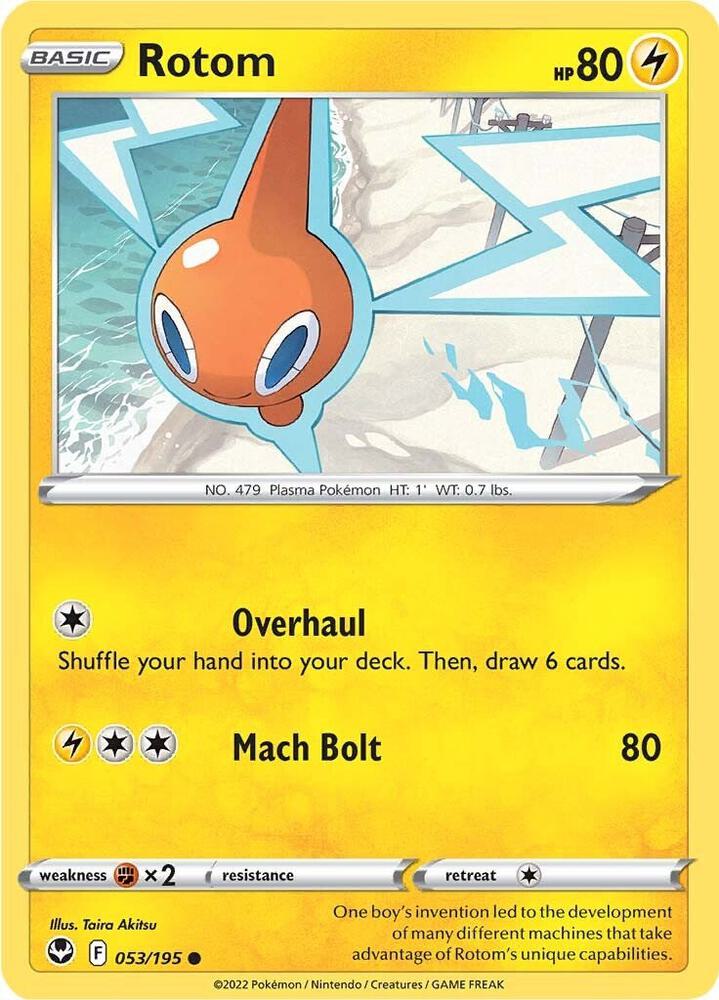 Rotom 053/195 card from SWSH12: Silver Tempest