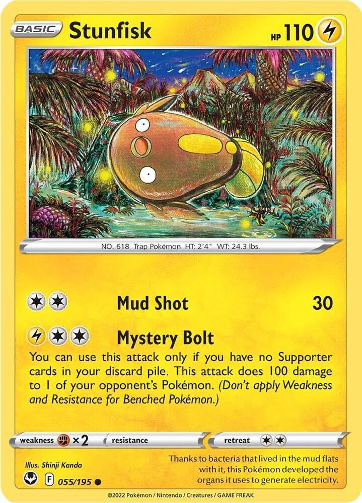 Stunfisk 055/195 card from SWSH12: Silver Tempest