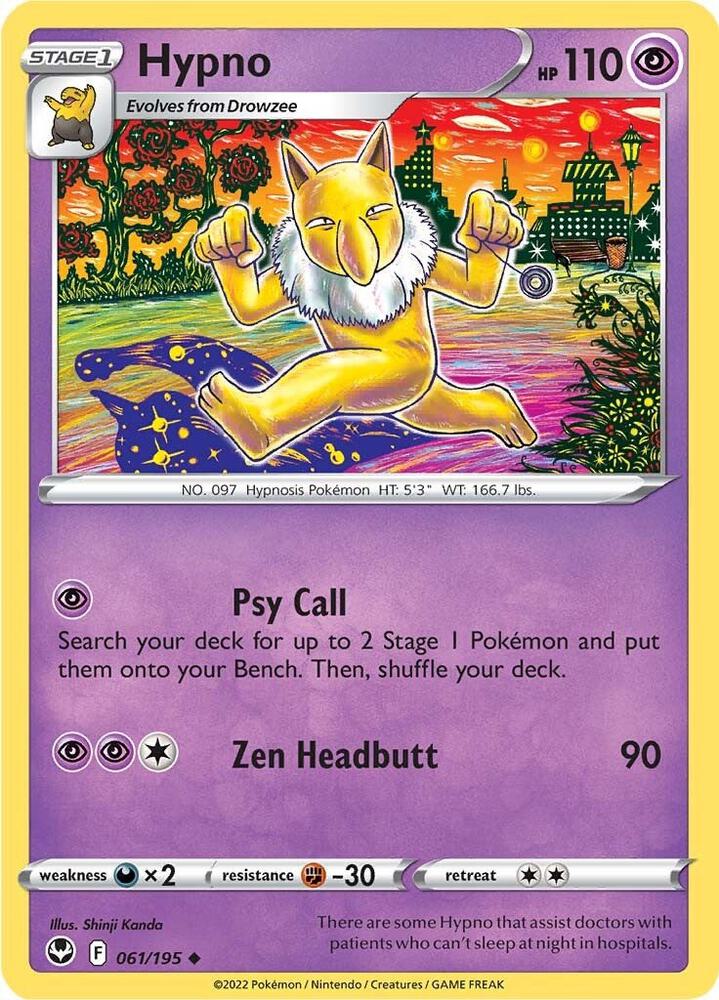 Hypno 061/195 card from SWSH12: Silver Tempest