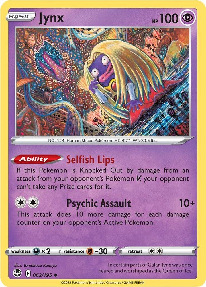 Jynx 062/195 card from SWSH12: Silver Tempest