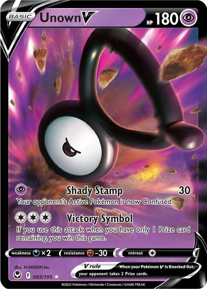 Unown V 065/195 card from SWSH12: Silver Tempest