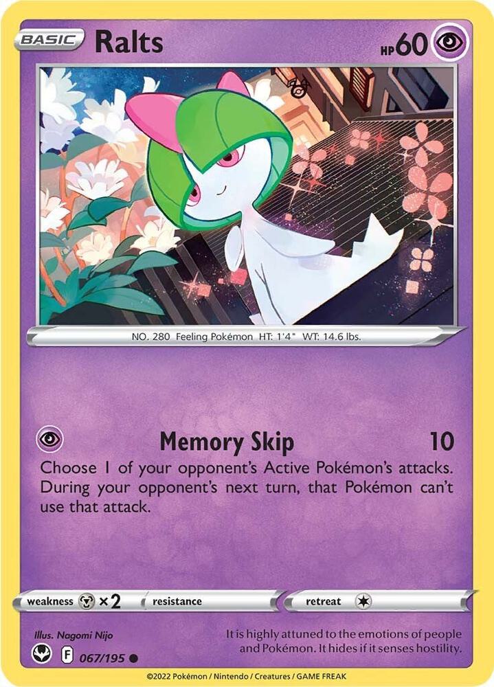 Ralts 067/195 card from SWSH12: Silver Tempest