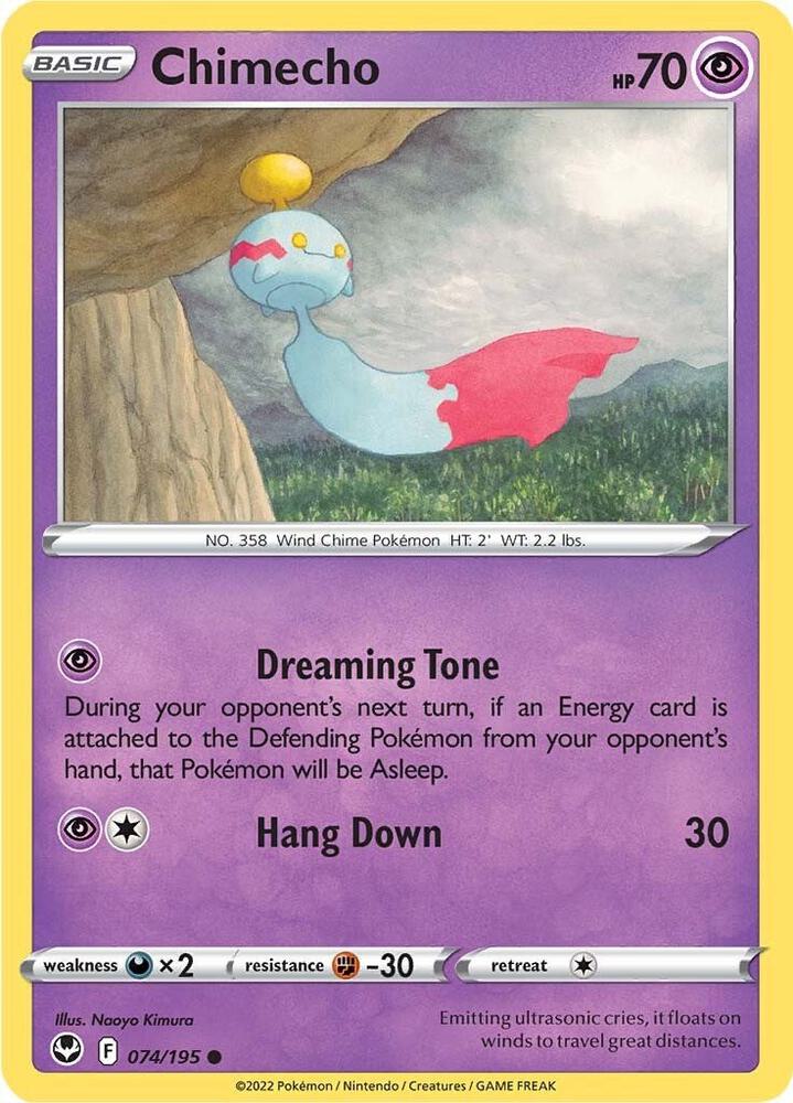 Chimecho 074/195 card from SWSH12: Silver Tempest
