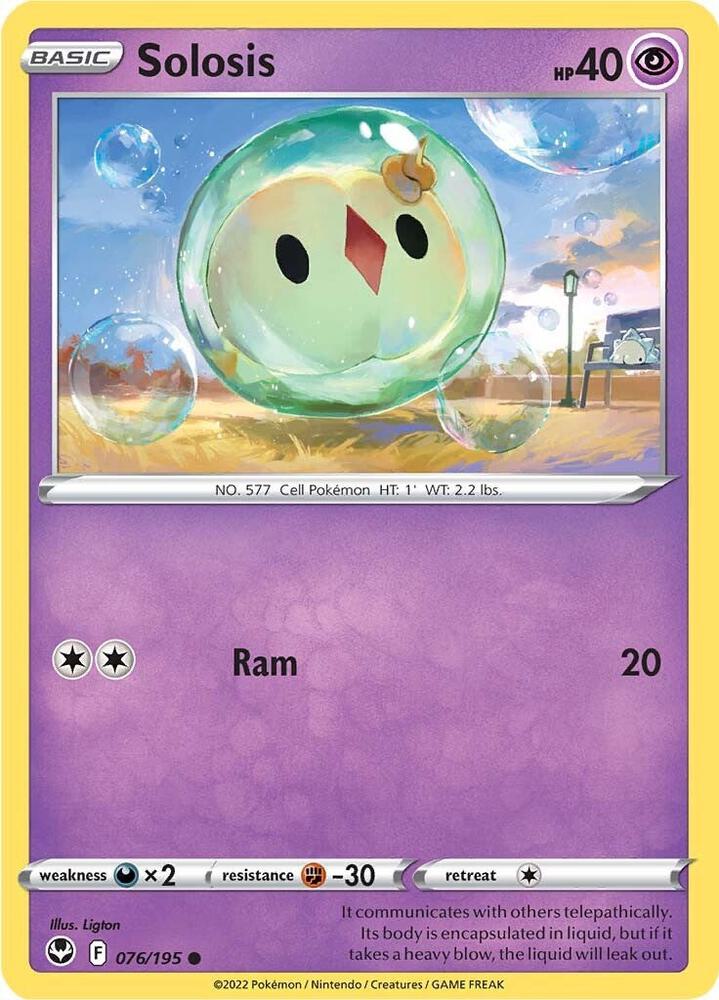 Solosis 076/195 card from SWSH12: Silver Tempest