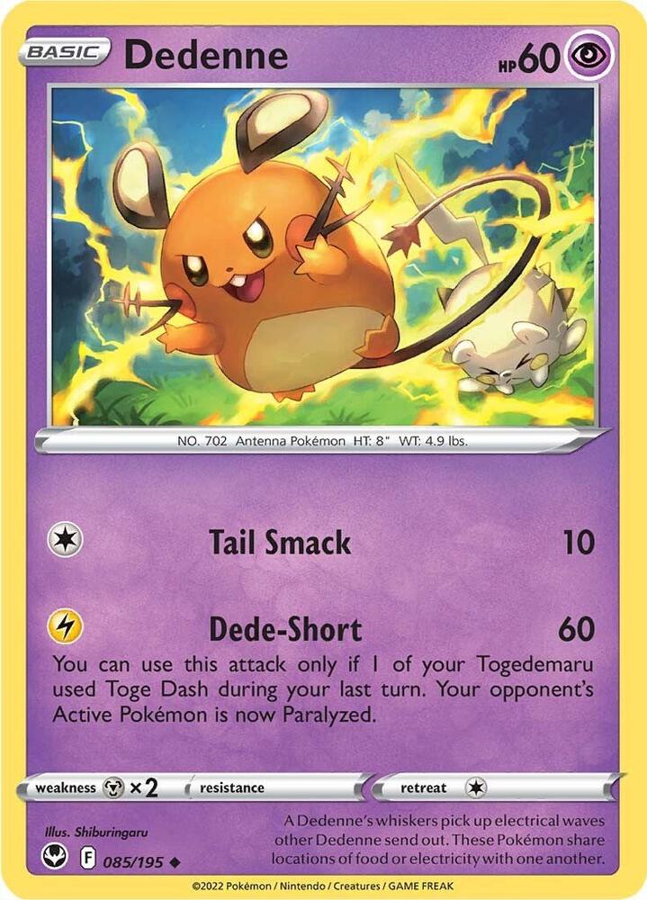 Dedenne 085/195 card from SWSH12: Silver Tempest