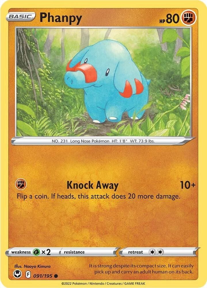 Phanpy 091/195 card from SWSH12: Silver Tempest