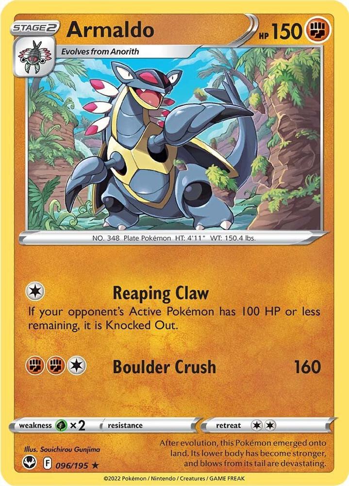 Armaldo 096/195 card from SWSH12: Silver Tempest