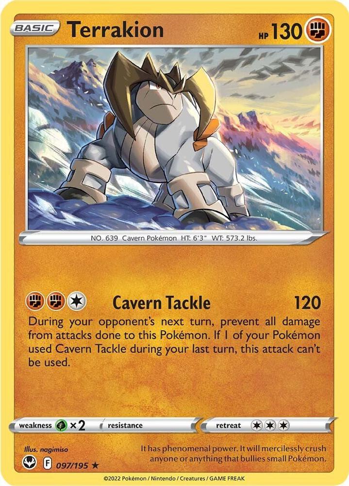 Terrakion 097/195 card from SWSH12: Silver Tempest