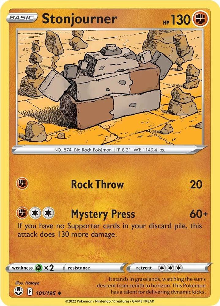 Stonjourner 101/195 card from SWSH12: Silver Tempest