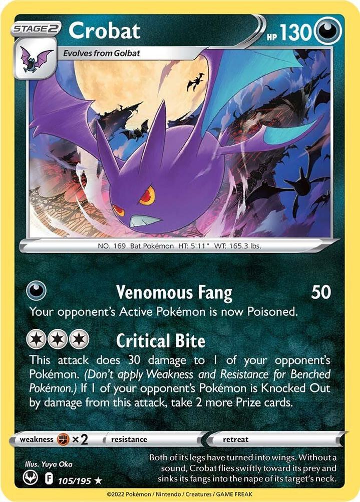 Crobat 105/195 card from SWSH12: Silver Tempest