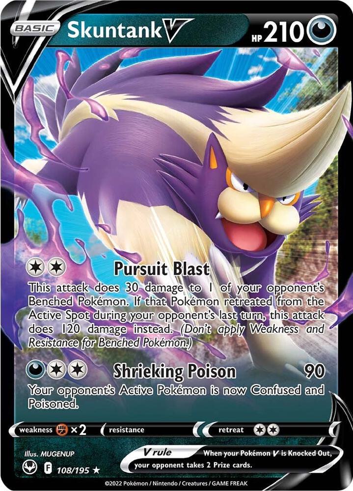 Skuntank V 108/195 card from SWSH12: Silver Tempest