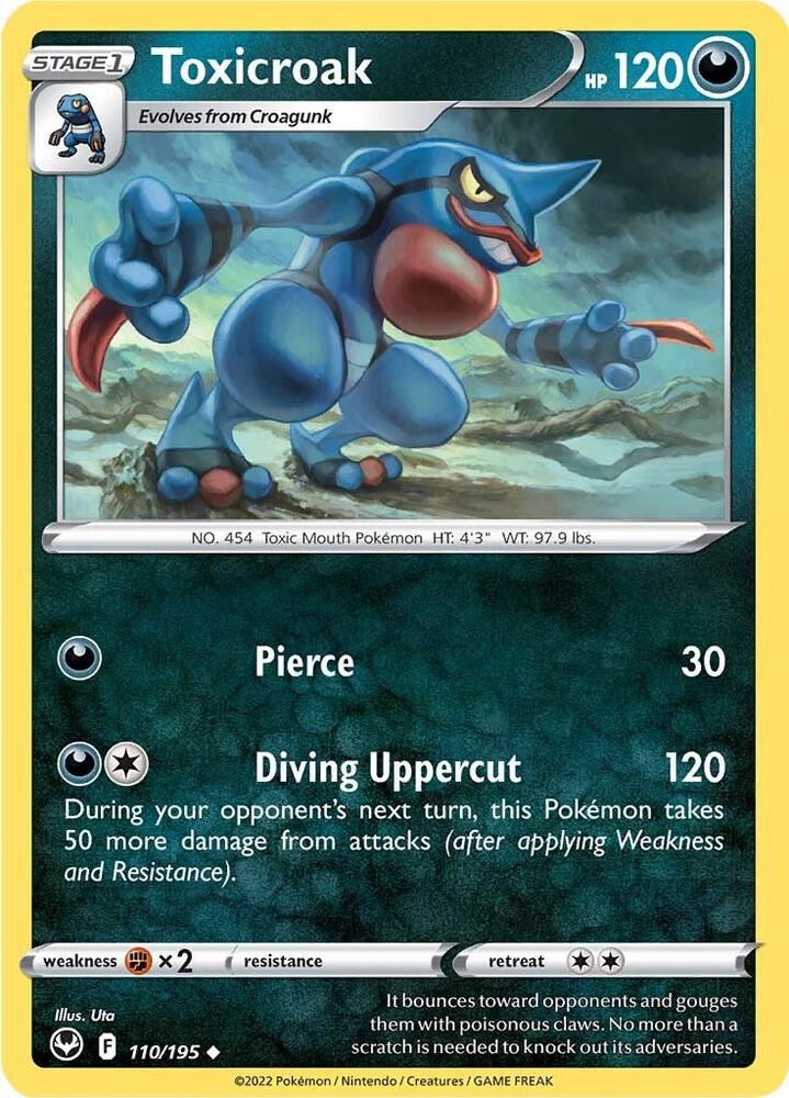 Toxicroak 110/195 card from SWSH12: Silver Tempest