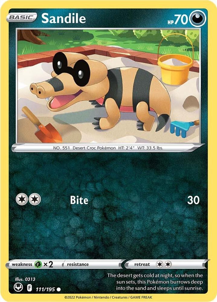 Sandile 111/195 card from SWSH12: Silver Tempest
