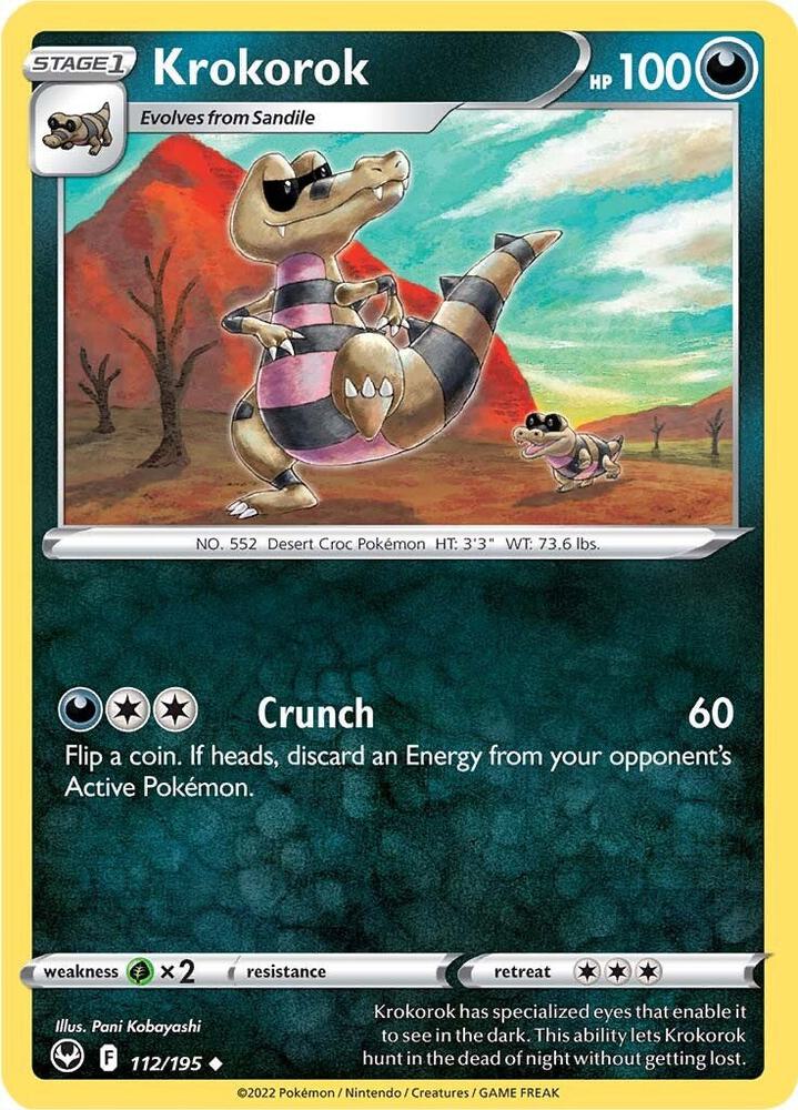Krokorok 112/195 card from SWSH12: Silver Tempest